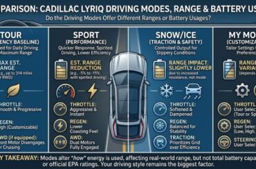 Do the Driving Modes in Cadillac Lyriq Offer Different Ranges or Battery Usages?